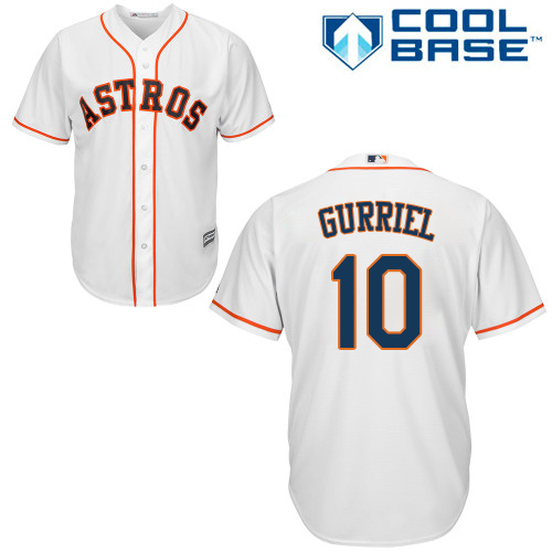 Astros #10 Yuli Gurriel White Cool Base Stitched Youth MLB Jersey
